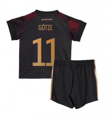 Germany Mario Gotze #11 Replica Away Stadium Kit for Kids World Cup 2022 Short Sleeve (+ pants)